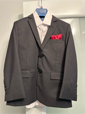 Perry Ellis Boys Black Suit – Size 6 – Complete Set – Like New 🖤